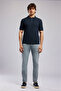 Tyler Men's Regular Fit Basic Polo Collar T-Shirt Dark Navy Blue