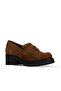 Tan Suede Women's Wedge Heeled Shoes - 2