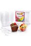 Sunny Premium Dessert Cups with Mini Spoons – 10 Cups + 10 Spoons, Reusable & Recyclable Square Plastic