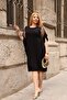 Plus Size Black Dress with Tulle Detail - 2
