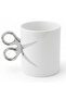 White Artisan Scissors-Handle Ceramic Mug | 300 ml