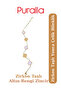 White Clover Steel Bracelet with Zircon Stones - Gold Yellow Chain - 3