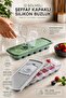 Set of 2 Transparent Lids and 12-Compartment Silicone Ice Cube Tray with Easy-To-Remove Practical Ice Cube Container Krw-23 - 2