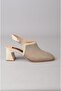 Select 2635 genuine leather heel women's shoe (heel height: 7 cm) beige