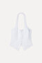 Women's White Fitted U-Neck Sleeveless Blouse