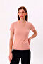 Organic Cotton Salmon Color Women's Short Sleeve Crew Neck T-Shirt - 2