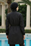 2-Piece Set (with Bonnet Gift) High Collar Front Zipper Elastic Waist Parachute Fabric Hijab Swimsuit D2 - 3