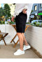 Drawstring Waist Basic Gabardine Shorts Black - 2