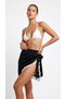 Pareo Black and White Tasseled Beach Wear - 3