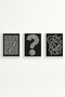 White Wooden Framed 3-Piece "Thought Maze" Painting Set Huhu570 - Triple Painting Set White Frame