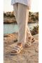 Round Three-Stripe Gold Buckle Detailed High Heeled Comfortable Women's Summer Slippers Sandals - 6