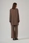 1040 Detailed Silk Cupra Suit with Pile Detail Mink - 4