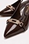 Women's Buckle-Strap Open-Back Thin Heeled Shoes Brown Yanki̇ - 5
