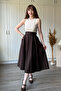 Belted Poplin Beige Skirt Dress - 7