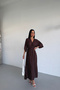 Women's Oversize Double-Breasted Collar Polka Dot Casual Stylish Midi Dress - 2