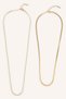 Women's Gold Color 2-Piece Chain Steel Necklace H2712Axns