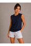 Women's 3-Piece Sleeveless Athlete Set Summer Crew Neck - Black, Navy Blue, White - 8