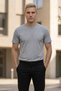 Men's Crew Neck Short Sleeve Basic T-Shirt Daily Comfortable Flexible Sports T-Shirt Cotton Lycra - 2