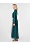 Linen Lyocell Dress with Rope Belt Pine Green - 3