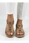 Women's full orthopedic soft soled sandal with rubber detail and stone decoration - 2
