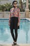 2-Piece Set (with Bonnet Gift) Crop Jacket, Elastic Waist, Two-Piece Burkini, Hijab Swimsuit D69 - 2