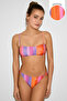 Laina Patterned Glitter Fabric Strapless Bikini