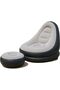 Luxury Flocked Inflatable Sofa with Footrest – Thick Cushioned Portable Recliner, Foldable PVC Lounge Chair - 2