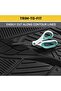 74 * 50cm 5 Pcs Set Car Floor Mats, Carpeted Floor Car Mat with black Rubber Design & Built-in Heel Pad, Anti-Slip Waterproof Car Mats, Front, Rear & Center Mats (Black) - 7