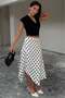 White Polka Dot Asymmetrical Women's Skirt Sh384 - 5