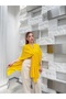 Women's Yellow Front Detailed Poncho Cardigan Frv0192 - 4