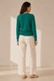 Green V-Neck 100% Organic Cotton Women's Knitwear Cardigan - 6