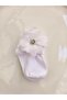 3-Piece White Decorated Baby Socks with Round Stones and Laser-Cut Roses - 6