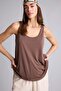 Regular Fit Basic Crew Neck Light Brown Tank Top F3618Ax25Sm