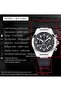 Watches for Men Luxury Quartz Water Resistant Watch Men's Chronograph Genuine Leather Strap 5206BK - 7
