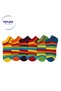 Pack of 6 Children's Rainbow Colors Summer Cotton Combed Cotton Booties Socks – Breathable, Anti-Sweat & Colorful - 4