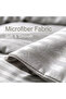 6 Piece Double Duvet Cover Set with Elastic Fitted Sheet - Microfiber Satin Stripe 200x200+30cm Deep Pocket Hotel Quality Luxury - 4
