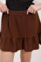 Women's Ruffled Hem Brown Skirt - 6
