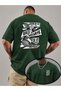 Men's Oversize Motor Piston and Racing Themed Printed T-Shirt 100% Cotton Streetwear
