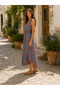 Indigo Color Defne Muslin Dress - 3