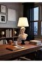 Modern White Black Detailed Bust Lampshade Dvut Davit Sculpture – White Hat Decorative Table Lamp, Stylish - 4