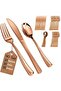 Premium Rose Golden Plastic Cutlery Set, 90 Pieces Flatware Collection Includes 30 Spoons,30 Forks and 30 Knives, Reusable Dining Tableware for Home Kitchen and Serving (90, Rose Gold)