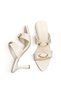 Women's Slippers Heeled Beige Buckle Pointed Evening Dress Shoes New Season F402