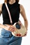 Women's Straw Cherry Charm Accessory Crossbody and Handbag with Adjustable Strap (Length 12 cm Width 22 cm) - 2