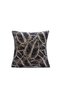 Leaf Patterned Throw Pillow Cover Navy Blue Beige Decorative Modern Design - 3