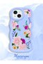 iPhone 13 Compatible Case Camera Protector Blue Silicone Couple Phone Case Floral Pattern - 2
