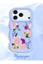 iPhone 17 Pro Max Compatible Case Camera Protector Blue Silicone Couple Phone Case Floral Pattern - 2