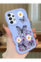 Samsung Galaxy A73 Compatible Case Camera Protector Blue Silicone Couple Phone Case Butterfly Pattern