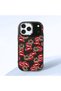 iPhone 18 Pro Max Compatible Case Camera Protector Black Kiss Patterned Silicone Lover Couple Phone Case