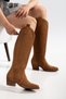 Women's Western Cowboy Perforated Vegan Suede Long Summer Boots with Back Zipper - 2