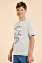 Graphic Print T-Shirt with Crew Neck and Short Sleeves - 3